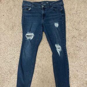 Old Navy Dark Blue Distressed Skinny Jeans